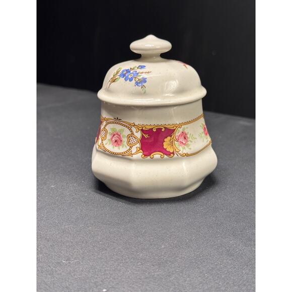 Vintage Covered Jar Trinket Box Sugar Bowl – 4" Tall - Picture 2 of 14